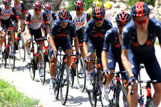 Ineos Grenadiers lead the peloton up both ascents of Ventoux