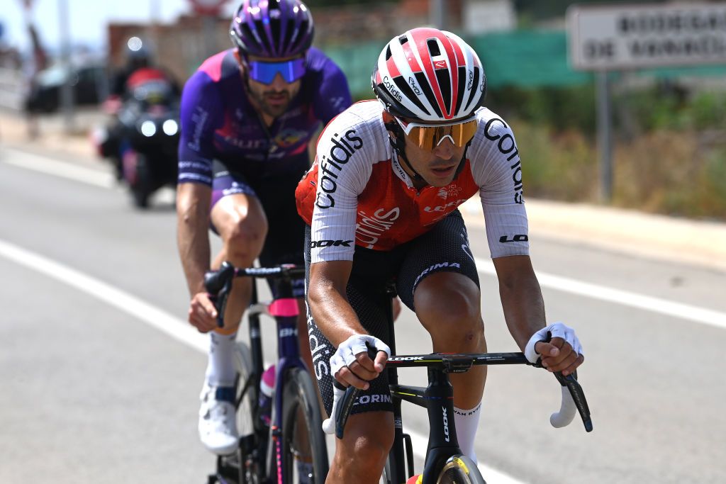 OLIVA SPAIN SEPTEMBER 01 Jos Herrada of Spain and Team Cofidis leads the breakaway during the 78th Tour of Spain 2023 Stage 7 a 2008km stage from Utiel to Oliva UCIWT on September 01 2023 in Oliva Spain Photo by Tim de WaeleGetty Images
