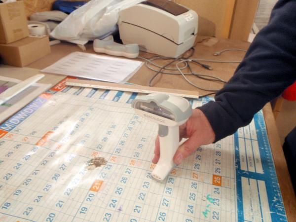 Head soigneur Geert Tieberigijn has installed a system of barcodes to keep a track of where all the team kit goes - who's got what and when they got it