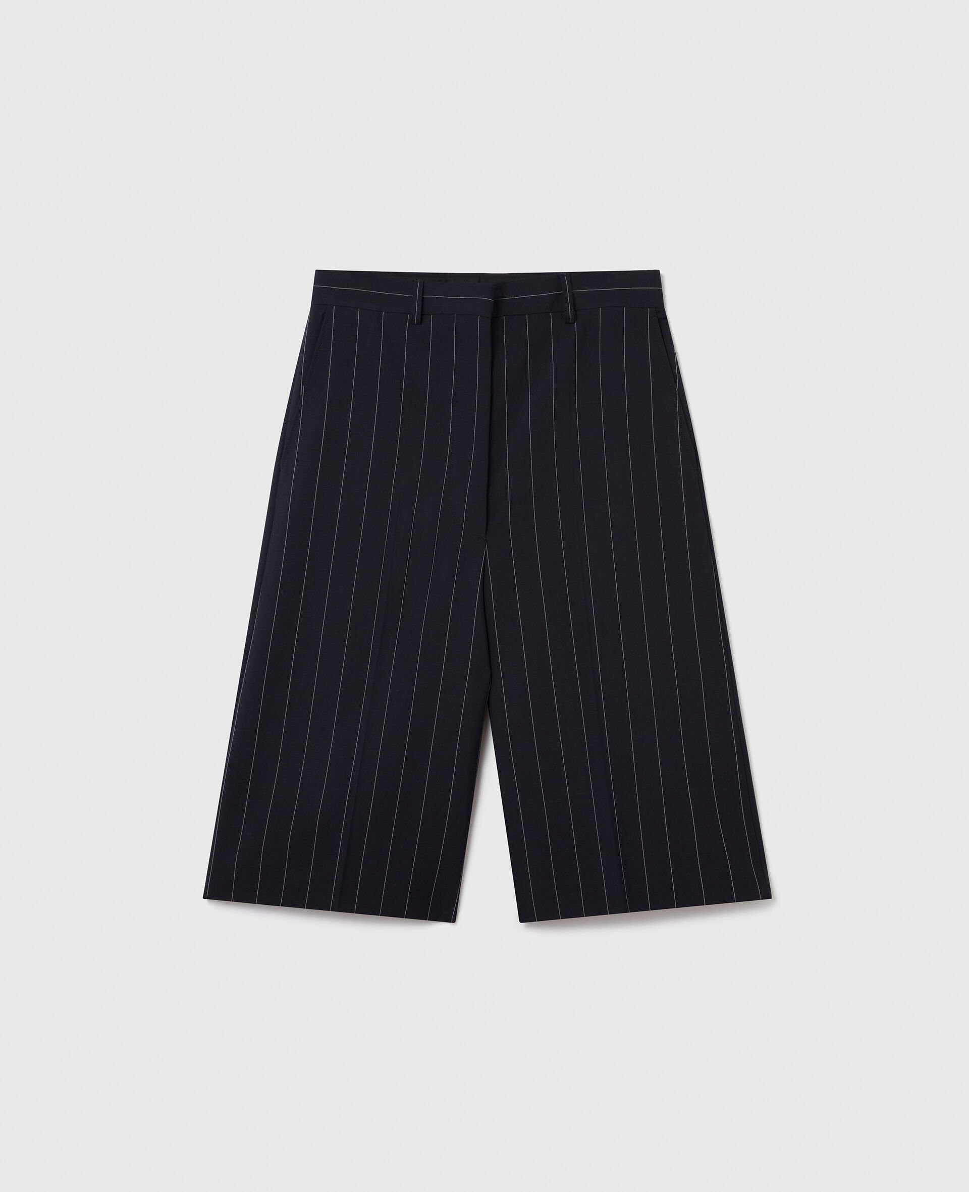 Tailored Pinstripe Wool Shorts