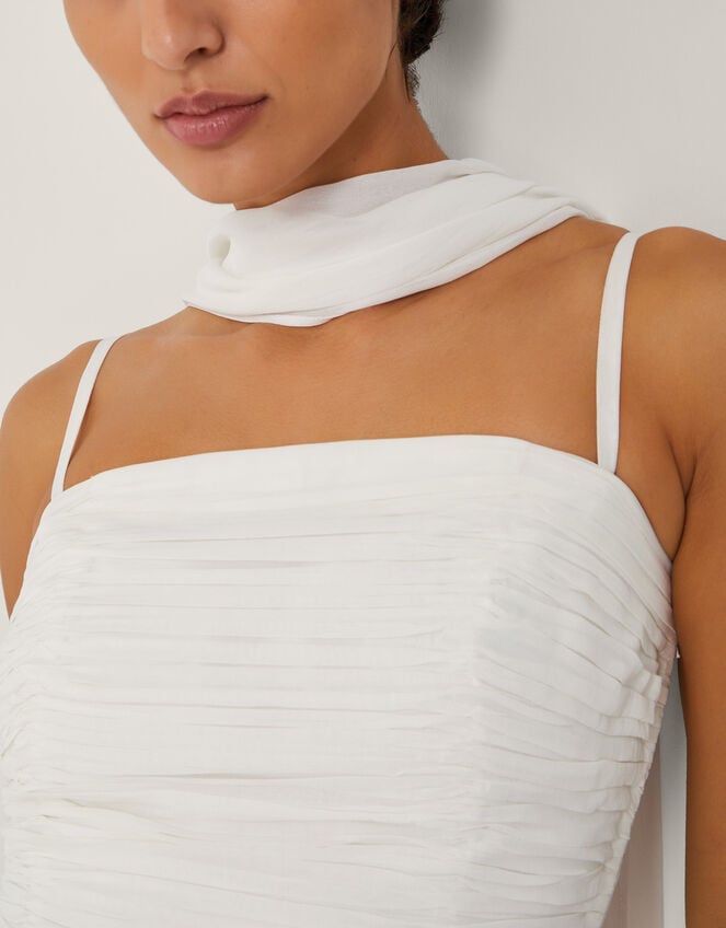 The India Edit Colette Ruched Bandeau Top & Scarf Ivory