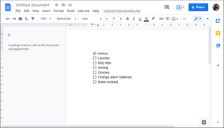 Google Docs Checklist