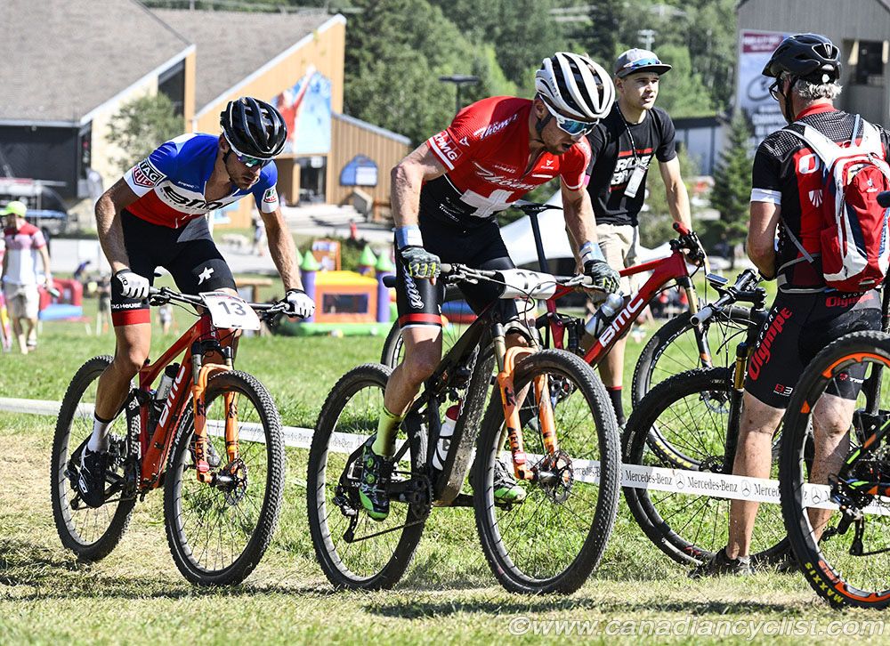 Mathias Flueckiger (Sui) Thomus-RN Racing Team and Titouan Carod (Fra) BMC Mountainbike Racing Team