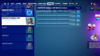 Mobile App Fortnite Quests in Chapter 2 Remix