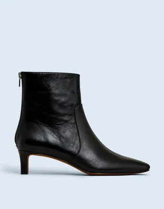 The Dimes Kitten-Heel Boot in Crinkle Leather