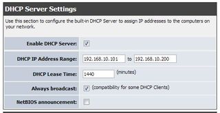 dhcp server settings