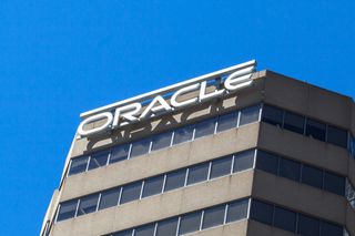 Oracle building with blue sky in the background
