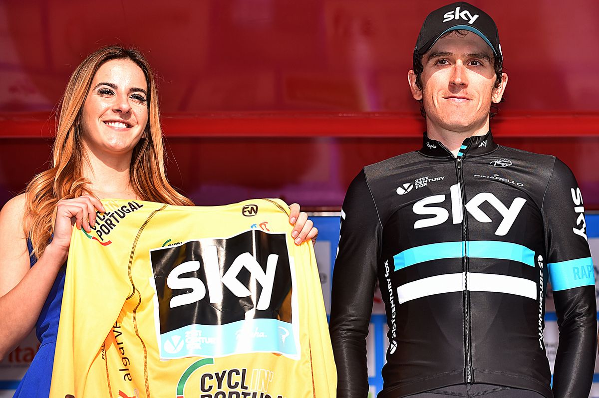 Geraint Thomas awaits the yellow jersey