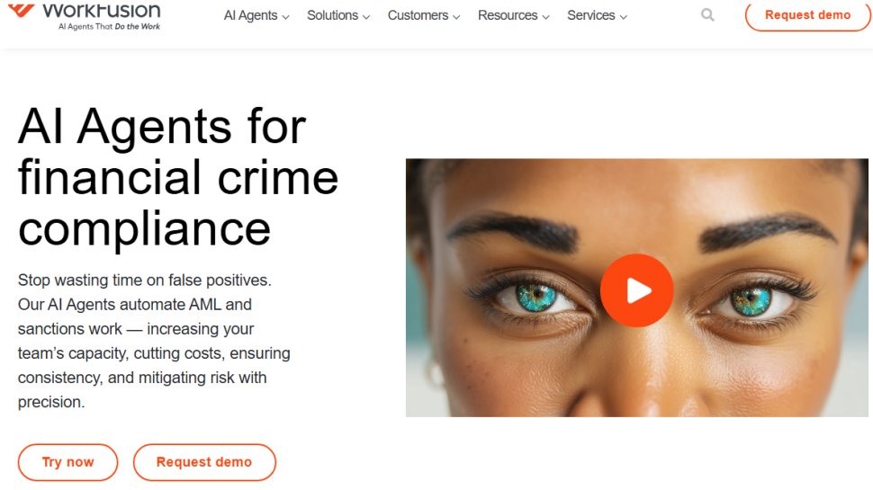 Website screenshot of WorkFusion (November, 2025)