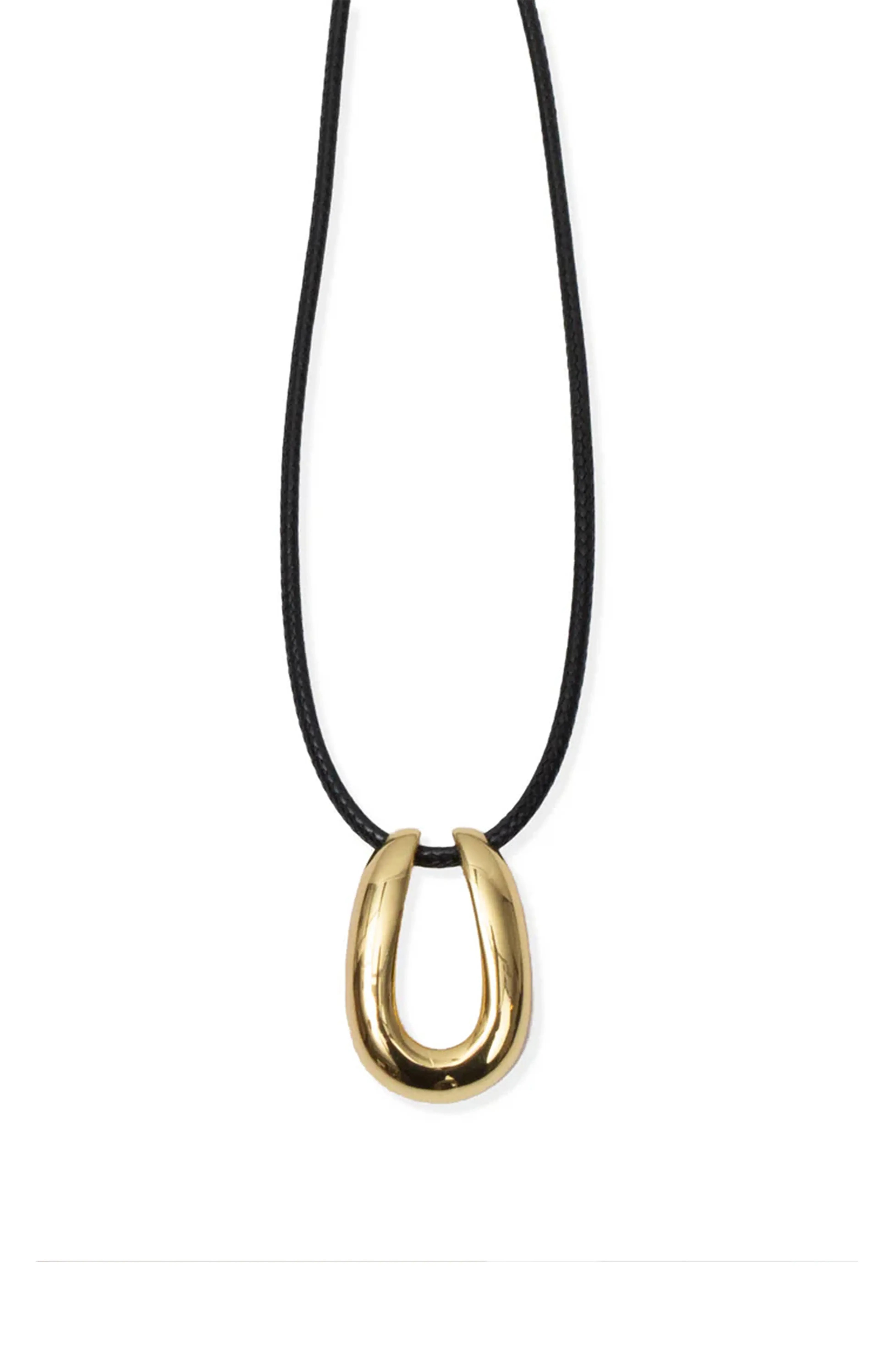 Argento Vivo Sterling Silver, Serena Horseshoe Pendant Cord Necklace