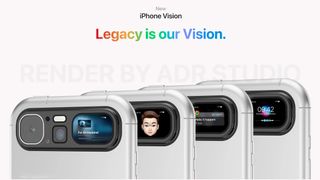 An iPhone Vision concept image showing a color display on the back