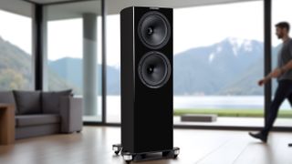 Fyne Audio F704SP floorstanding speakers in black