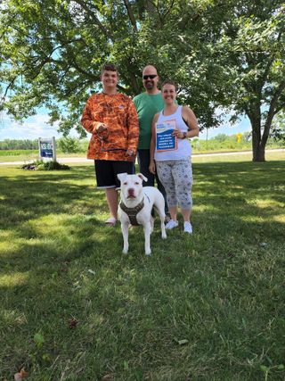 Deaf Pit Bull Dave and family