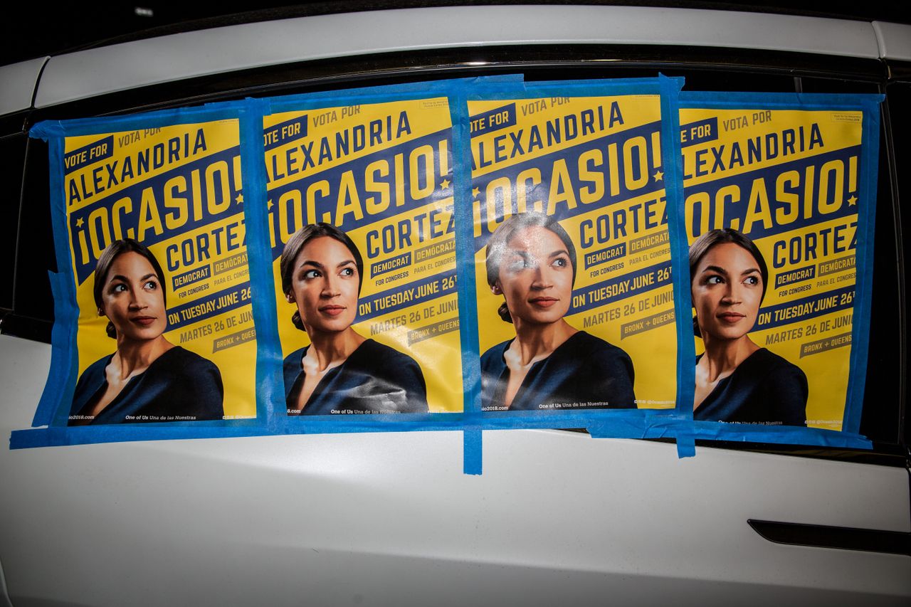 Alexandria Ocasio-Cortez posters in the Bronx