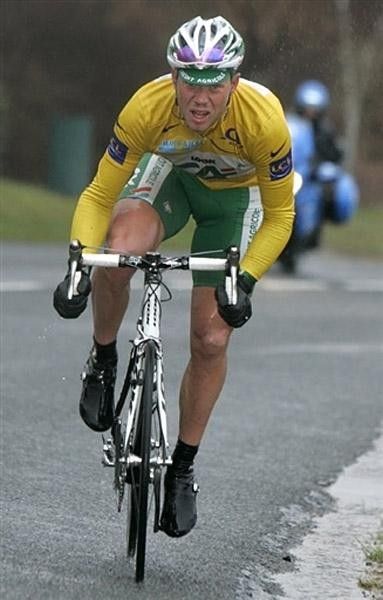 Hushovd makes his move attacking with 15km to go.