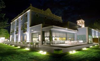 Hotel Ferrero, Valencia night exterior lit up