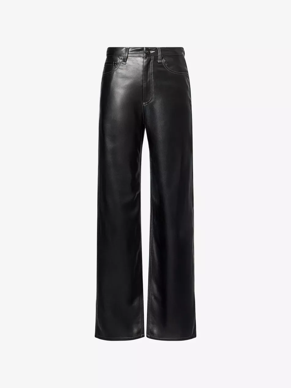 Shea Straight-Leg Coated Faux-Leather Trousers - 23