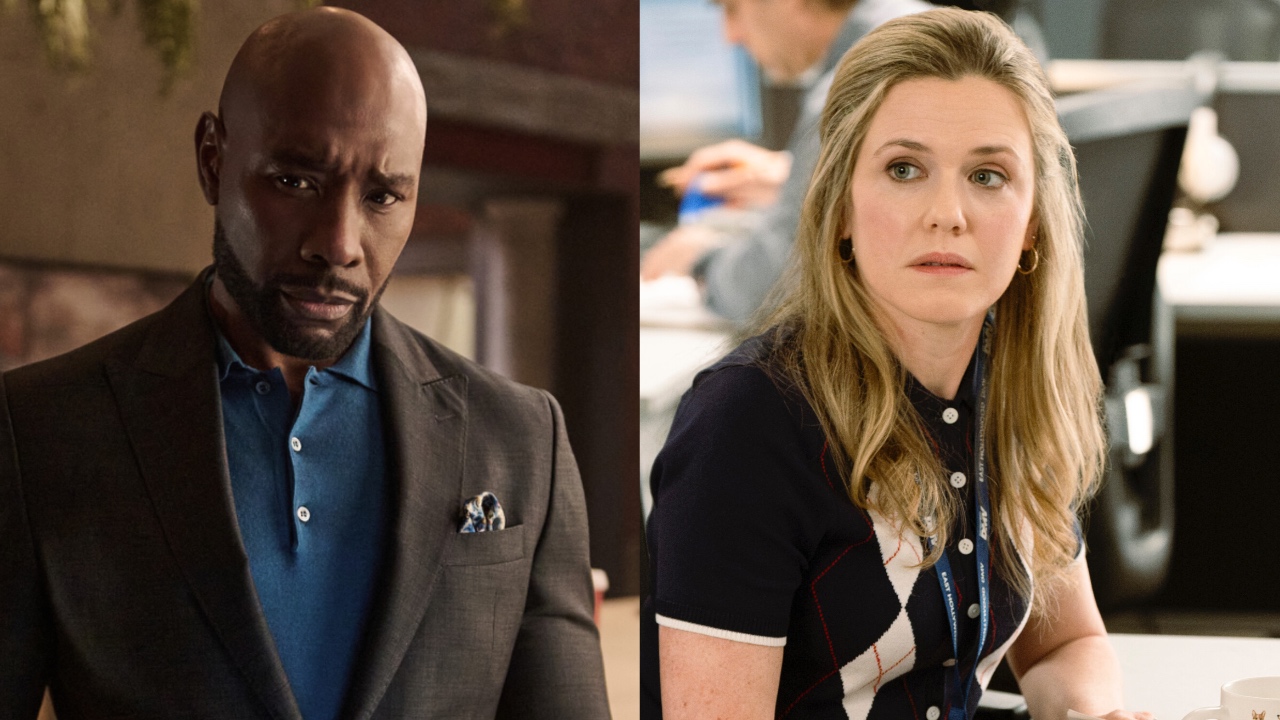Morris Chestnut as John in Watson Season 2 and Harriet Dyer as Colette in DMV Season 1