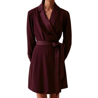 Claudie Pierlot Wrap Dress with Lapel Collar