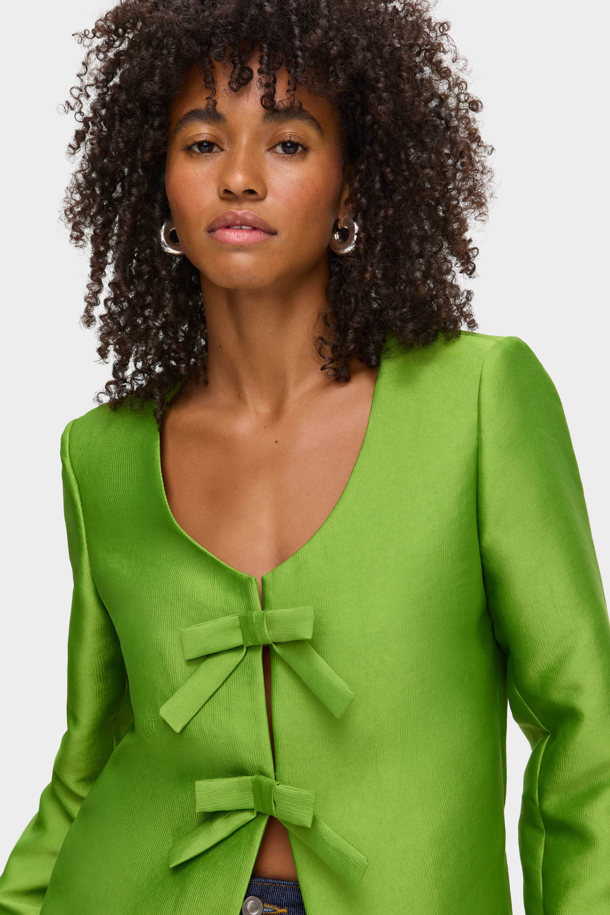 Beau Bow Satin Blazer