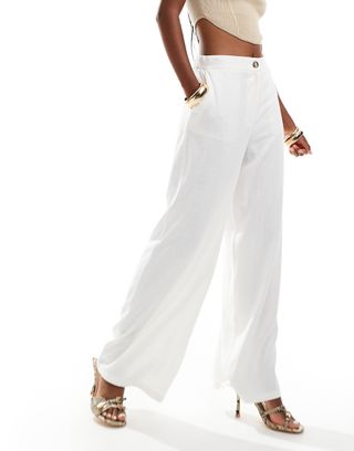 Asos Design Relaxed Tailored Trouser in White