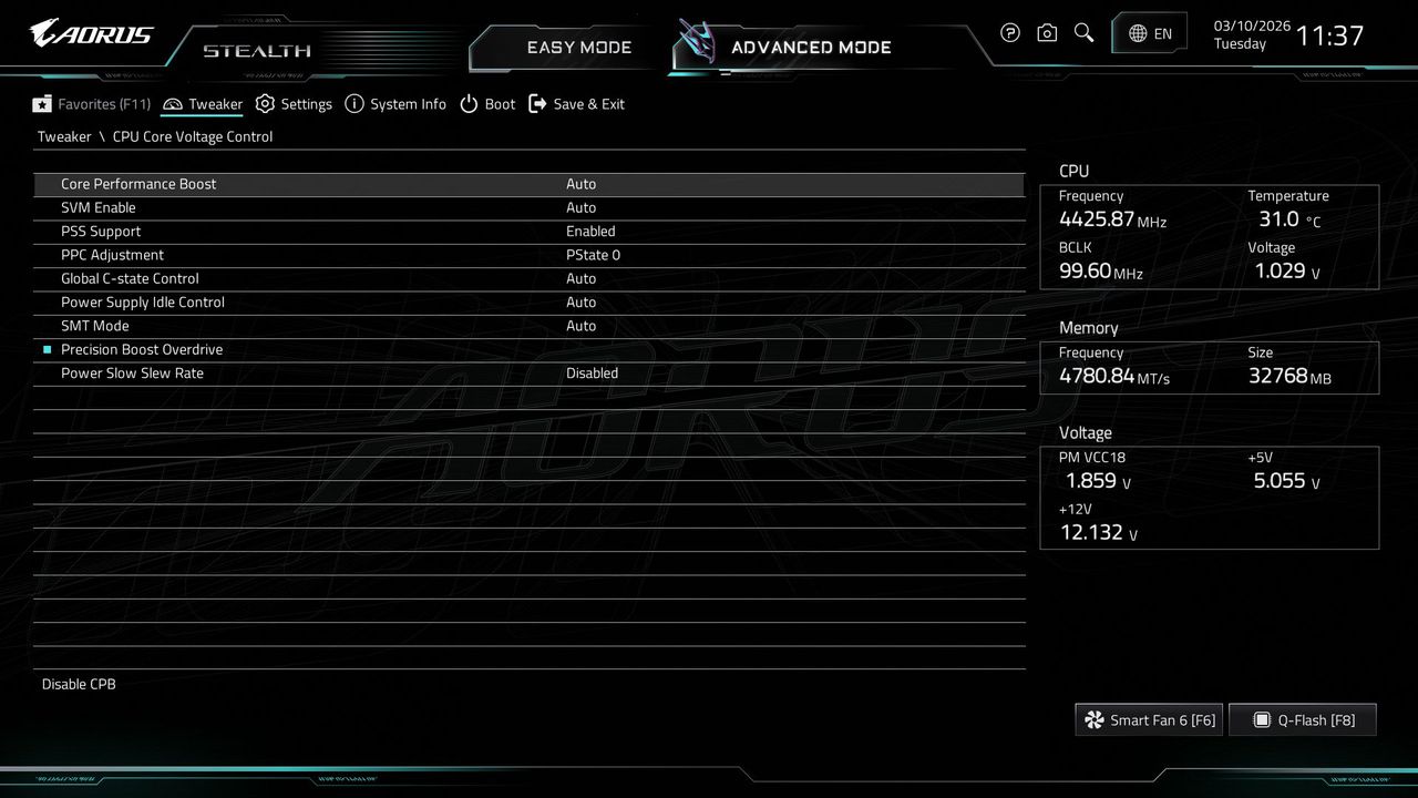 Gigabyte X870 Aorus Stealth - BIOS