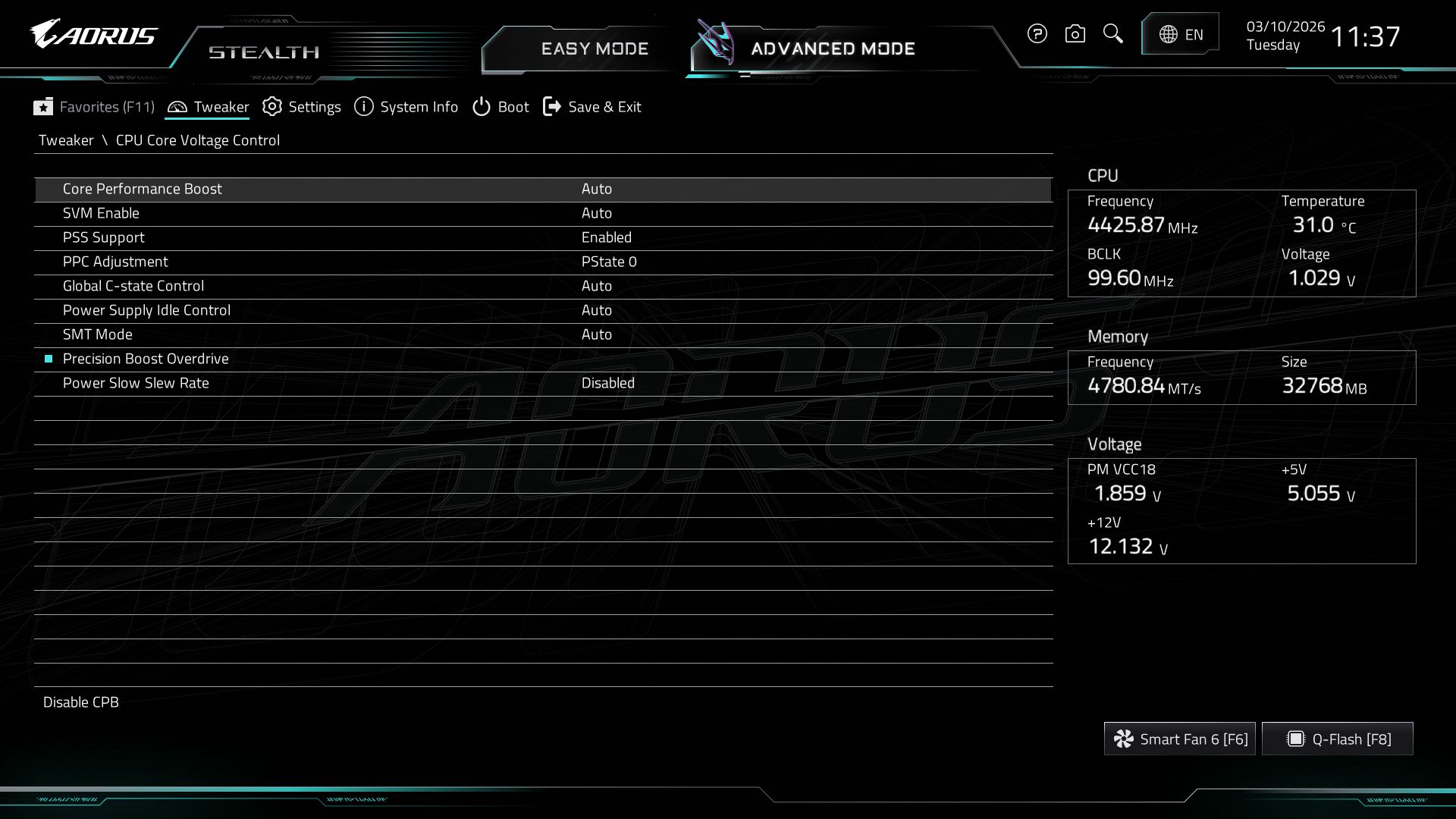Gigabyte X870 Aorus Stealth - BIOS