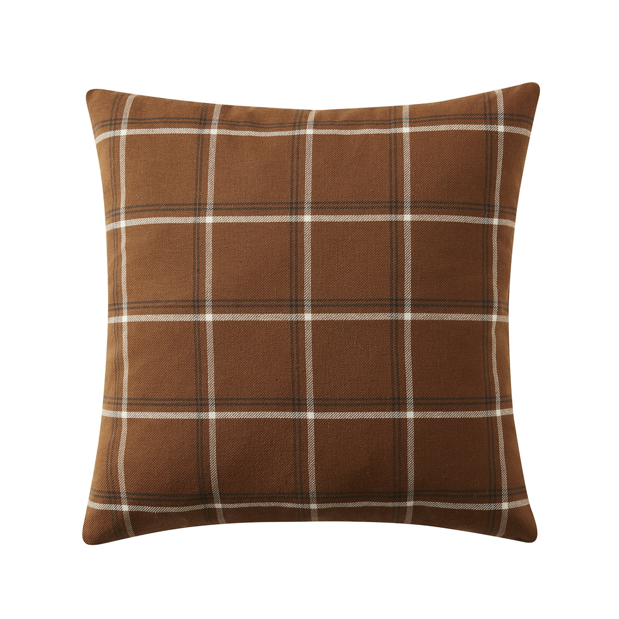 a brown plaid pillow