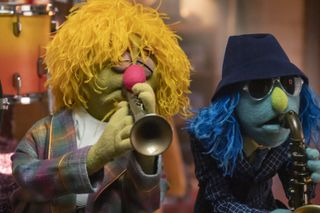 Lips and Zoot in The Muppets Mayhem