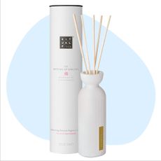 Best reed diffusers bleu graphic with white Rituals vessel and box