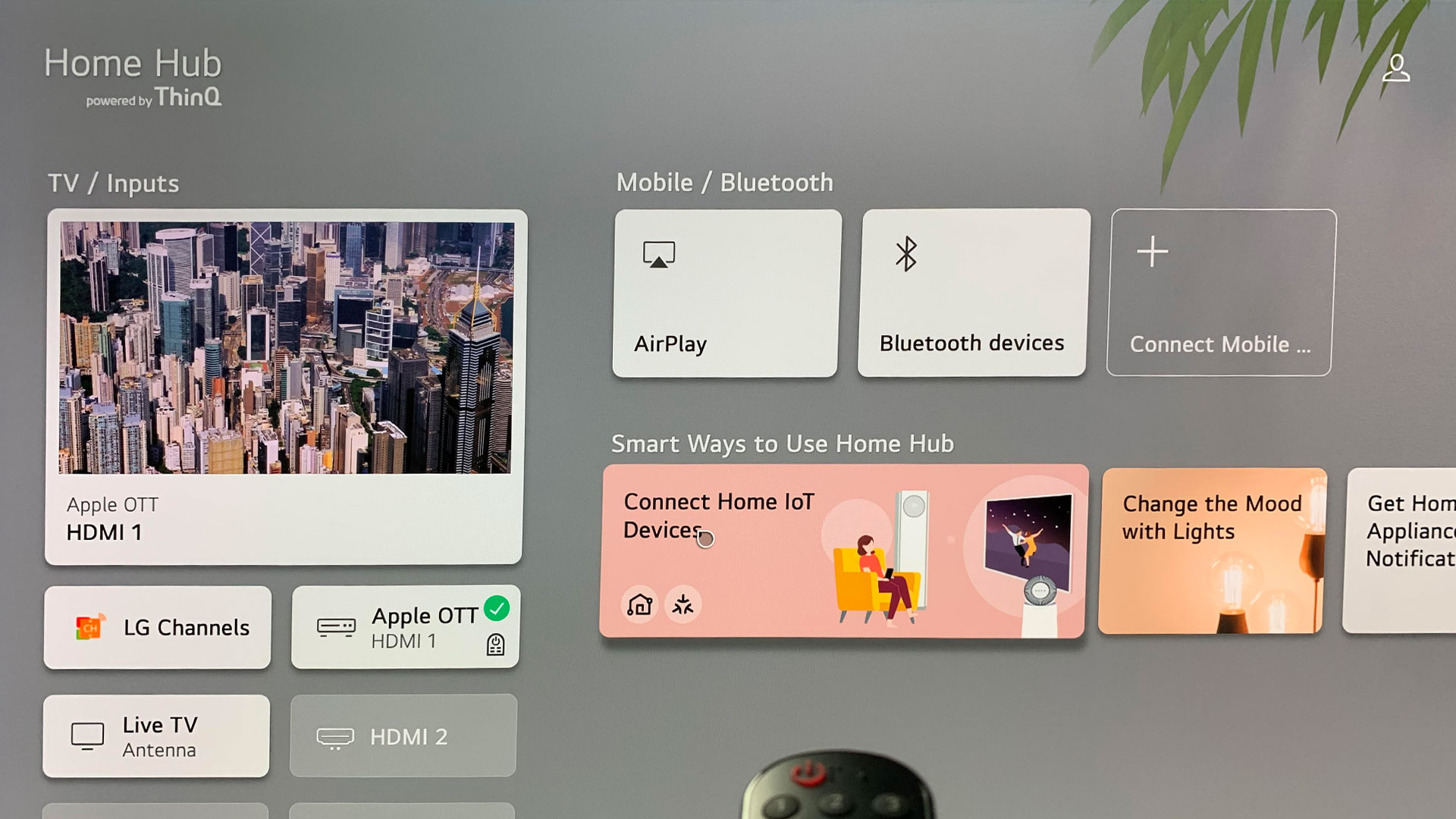 LG OLED TV 2023's new Home Hub feature on display