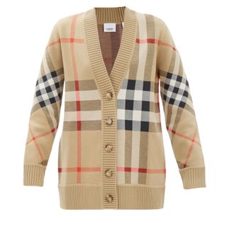 Burberry Caragh Checked Knitted Cardigan