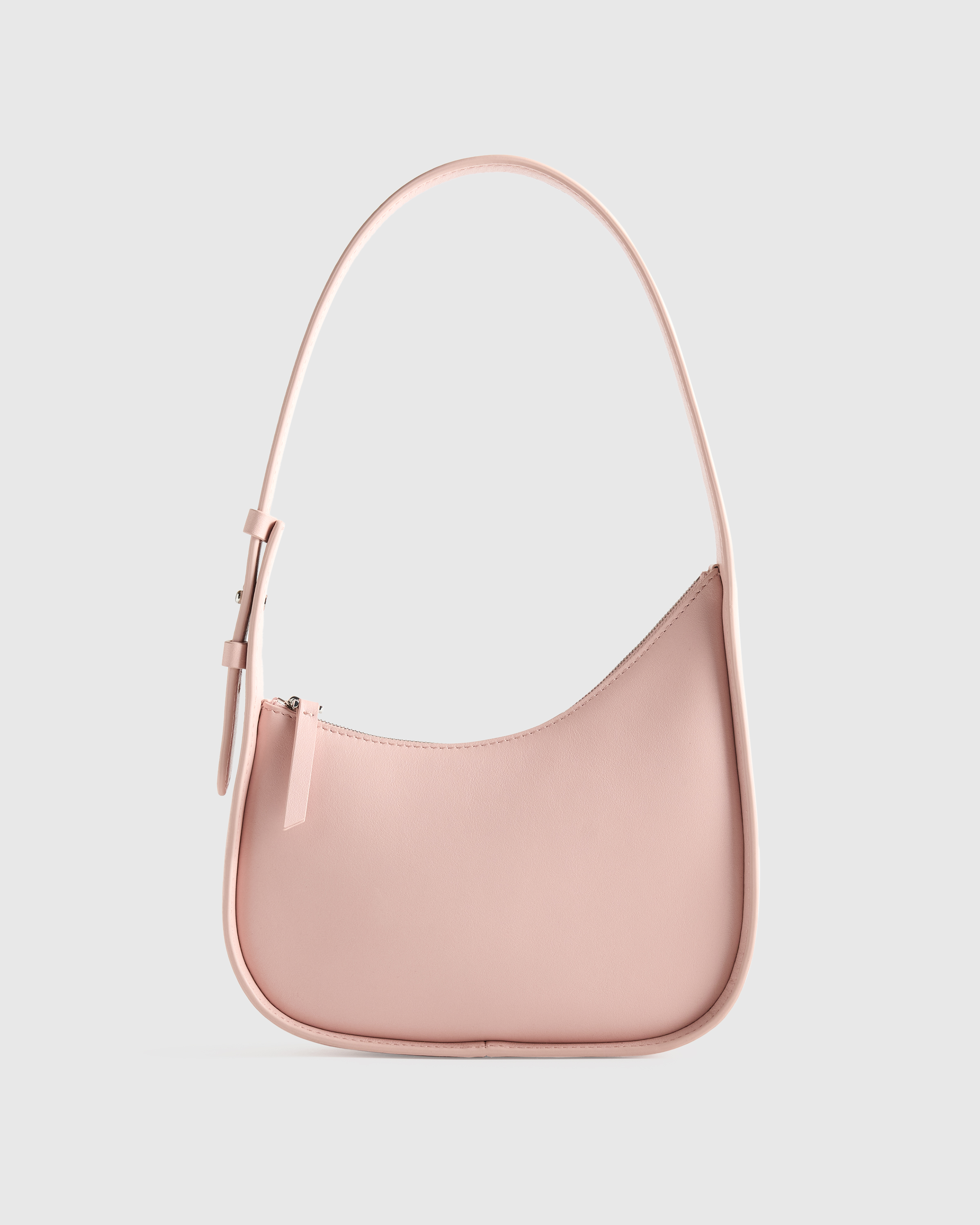 Italian Leather Asymmetrical Mini Shoulder Bag in Black