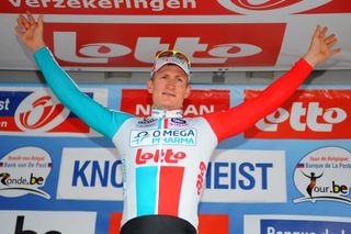 André Greipel (Omega Pharma-Lotto) on the podium in the Tour of Belgium
