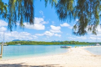 The idyllic beach of île aux cerfs, east of Mauritius Island