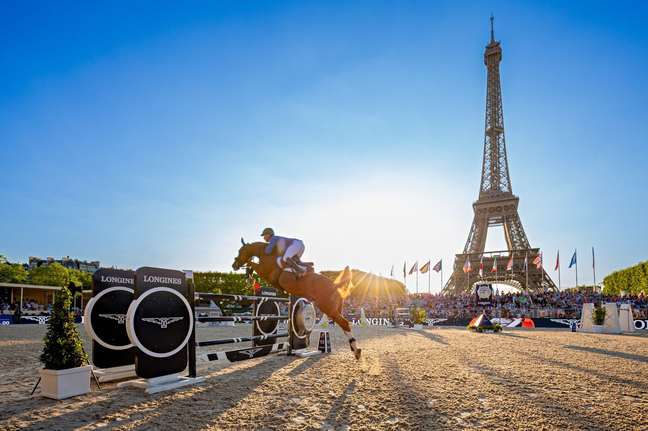 Christian Ahlmann and Mandato van de Neerheide win the Longines Global Champions Tour grand prix of Paris. Photo: Longines Global Champions Tour