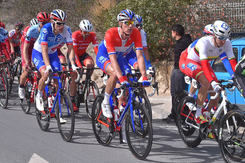 Arnuad Demare in the peloton during stage 1 at Volta ao Algarve