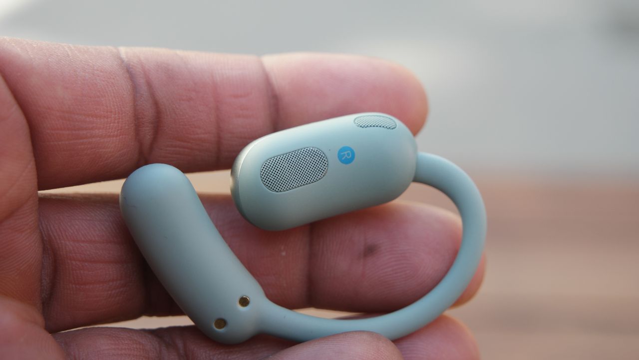 Anker Soundcore AeroFit 2 showing the speaker grill