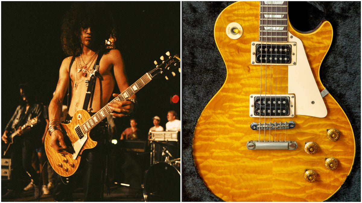 Slash and his Hunter Burst guitar