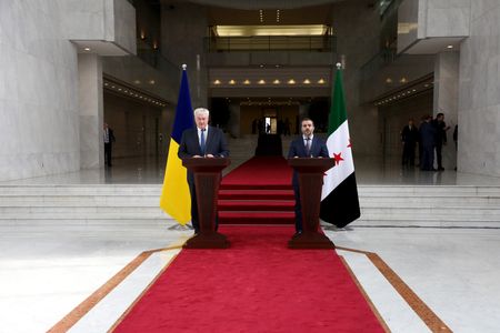 Ukraine's Foreign Minister Andrii Sybiha meets Syria's new Foreign Minister Asaad Hassan al-Shibani in Damascus