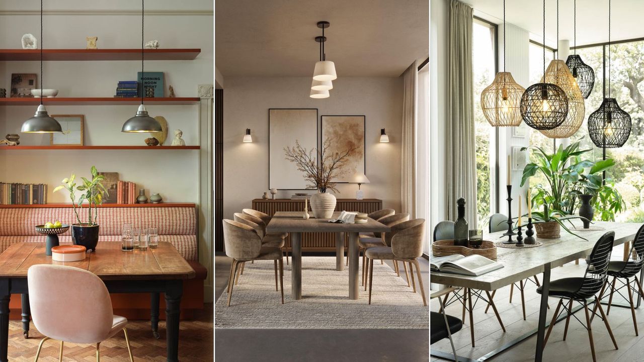 Dining rooms in different settings