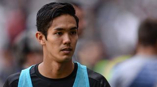 LONDON, ENGLAND - AUGUST 25: Yoshinori Muto of Newcastle United (13) during the Premier League match between Tottenham Hotspur and Newcastle United at Tottenham Hotspur Stadium on August 25, 2019 in London, United Kingdom. (Photo by Serena Taylor/Newcastle United via Getty Images)