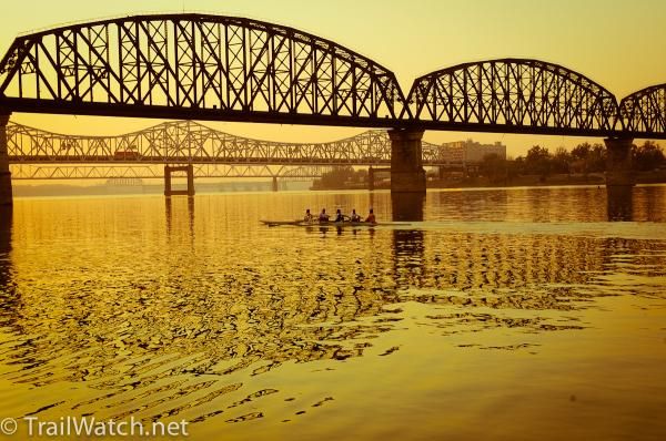 The bridges across the Ohio River made a nice backdrop for Friday night's number presentation ceremony