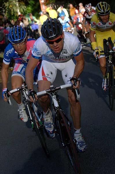 The Australian out of the saddle and trying to win the ProTour event.