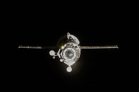 A file photo of a Russian Progress 55 cargo ship leaving the International Space Station in July 2014. Russia's latest cargo ship Progress 59 launched on April 28, 2015, only to suffer a serious malfunction after reaching orbit. The U.S. Air Force has spotted 44 pieces of debris around the spacecraft.