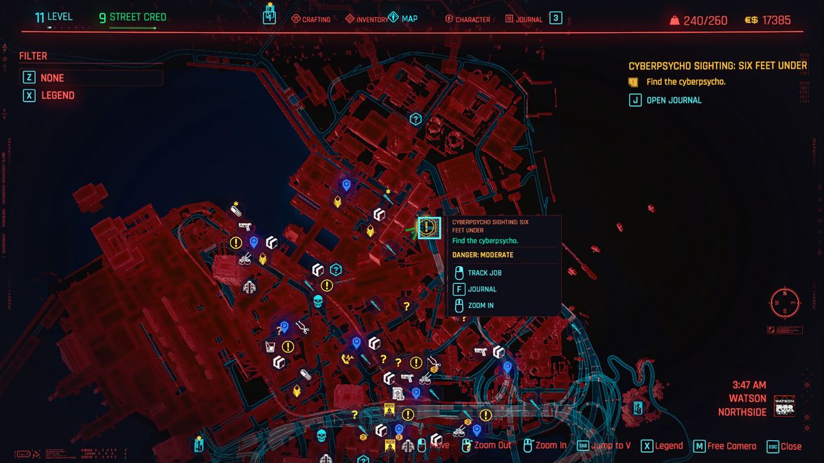 Cyberpunk 2077 Cyberpsycho Sightings locations