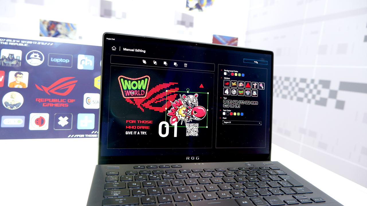 An Asus e-ink laptop screen prototype at the company's HQ in Taiwan.
