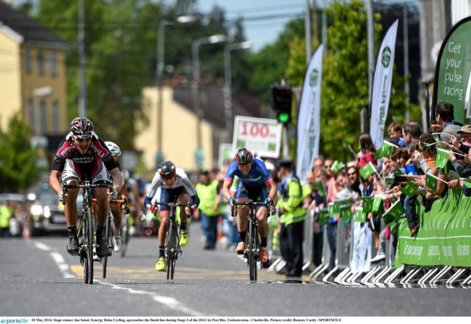 Jan Sokol (Synergy Baku Cycling) aprroaches the finish line