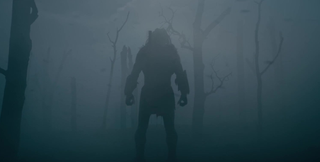 The Predator standing in the mist