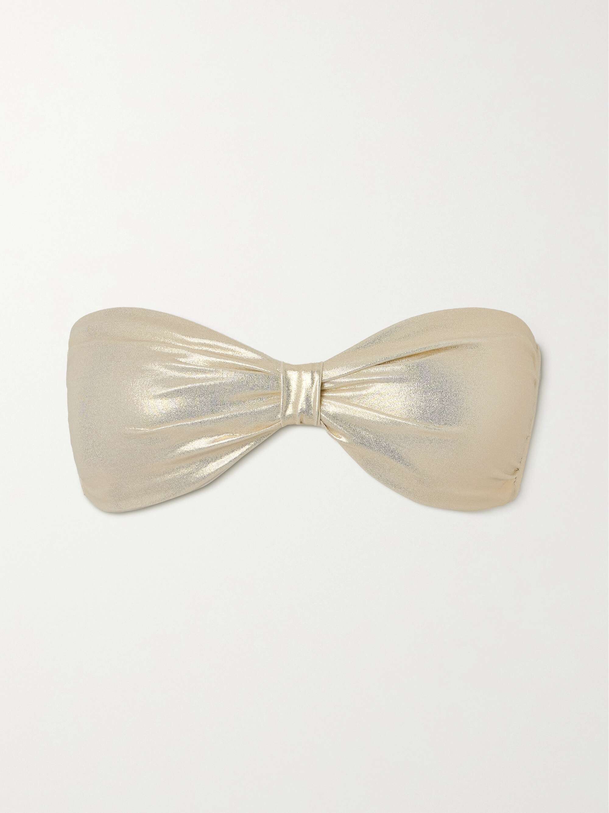 Stockholm Metallic Bandeau Bikini Top